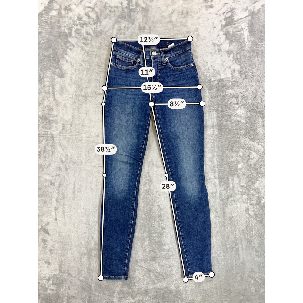 Lucky Brand Ava Mid Rise Super Skinny Jeans Womens Size 0/25 Blue Dark Wash - Picture 7 of 8